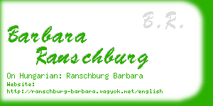 barbara ranschburg business card